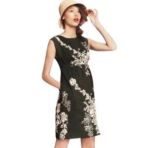 J.‎ Crew Mirabel Embroidered Lined Sleeveless Dress sz 6 in Faded Black Sand